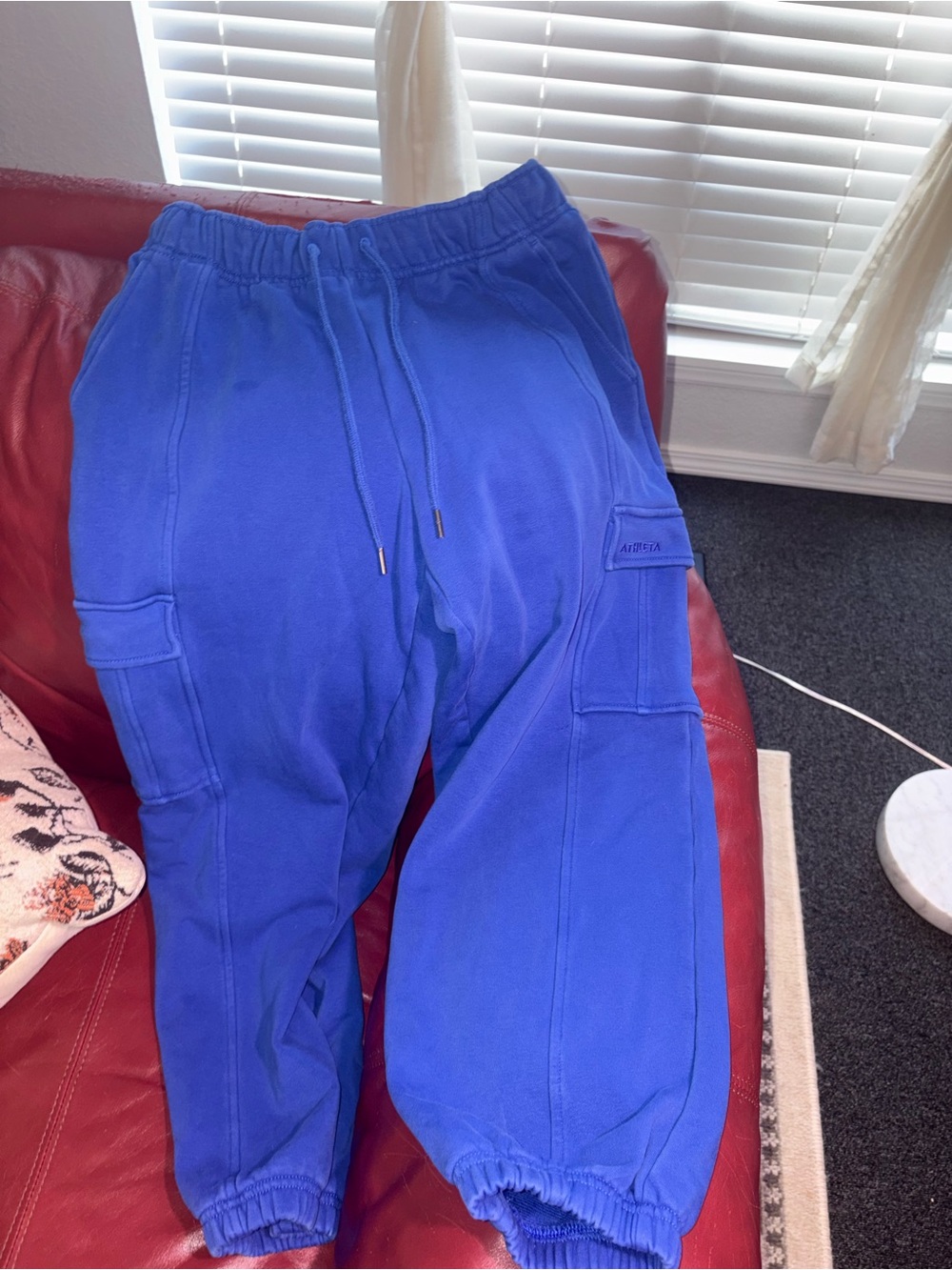Athleta Royal Blue Cargo Pocket Sweatpants